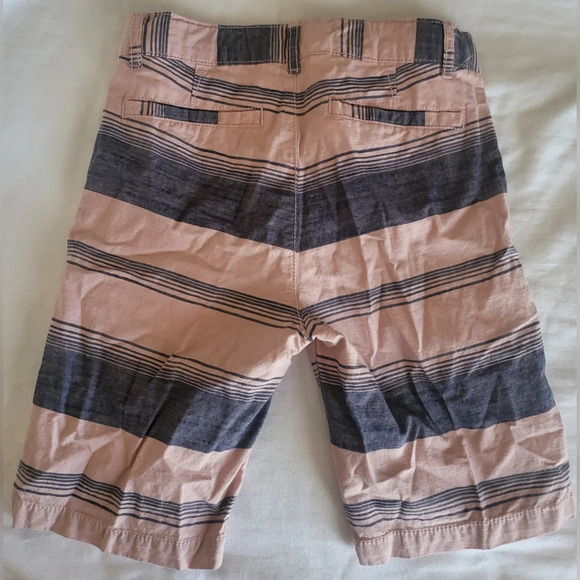 Children's Place Boys Pink & Navy Striped Chino Shorts Adjustable Waist Size‎ 8 - Picture 3 of 4